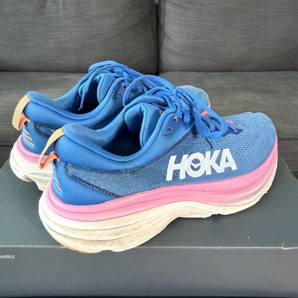 Hoka One One Bondi 8 Coastal Sky Blue Running Shoes Women's Size 10 - Picture 6 of 12